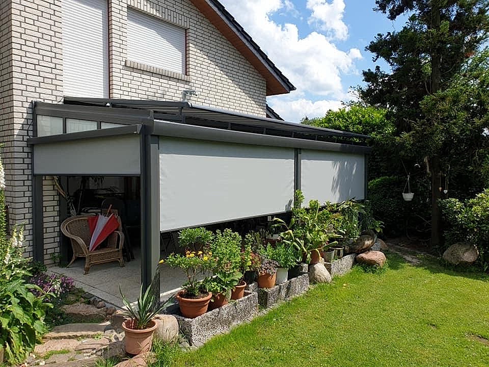 Terrassenüberdachung mit Rundumschutz, Straubing